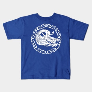 White Dragon In Clouds Kids T-Shirt